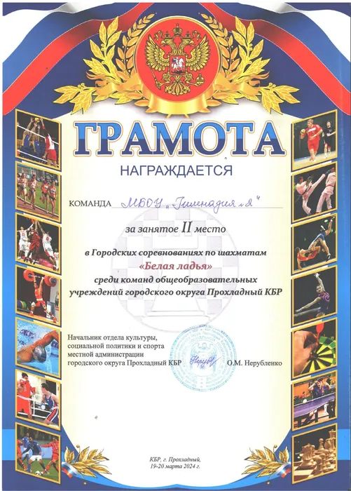 "БЕЛАЯ ЛАДЬЯ" - II место